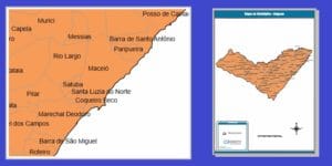 Limite dos municípios de Alagoas CDR Gismaps Sistemas